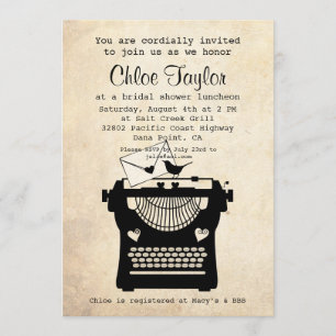 Invitation vintage romantique de Fête de la mariée