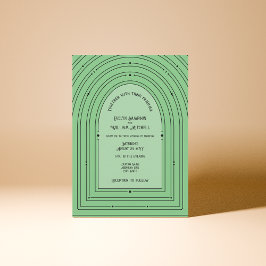 Invitation Vintage romantique Inspiré Arc Pale Vert Mariage