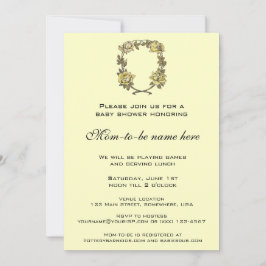 Invitation Vintage Rose Wreath, Spring or Summer Baby Shower