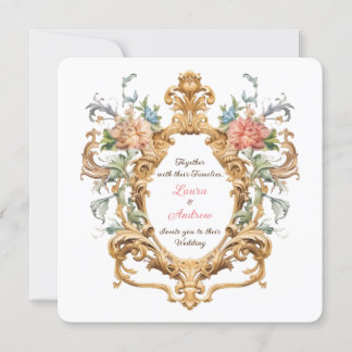 Invitation Vintage Royal Elegant Rococo Crest Spring Wedding