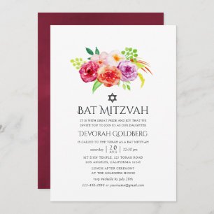Invitation Vintage Rustic Charm Bat mitzvah