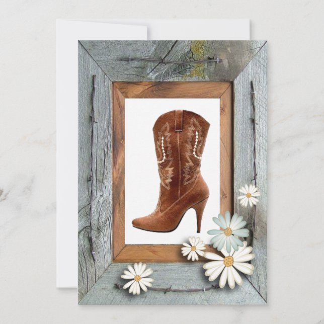 Invitation vintage Rustic Country Bridal (Devant)