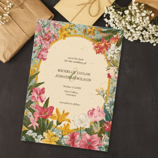 Invitation Vintage Rustic Wildflower Cottagecore
