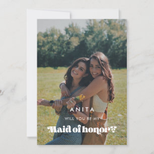 Invitation Vintage Seras-tu ma servante d'honneur photo