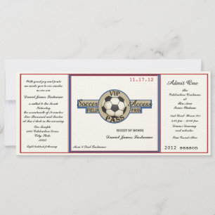 Invitation Vintage Soccer Field Pass sur papier à feutre