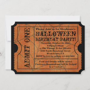 Invitation Vintage Spider Web Halloween fête d'anniversaire