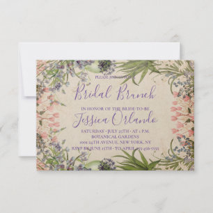 Invitation Vintage Spring Floral Élégant Script Bridal Brunch
