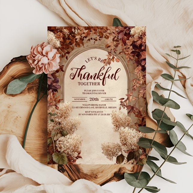Invitation Vintage Stone Gateway Thanksgiving Dîner (Créateur téléchargé)