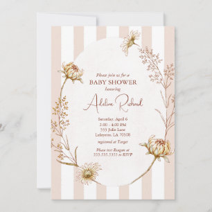 Invitation vintage sur Baby shower floral