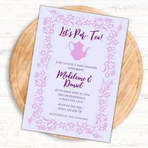Invitation Vintage Tea Party Baby shower Lavender Floral