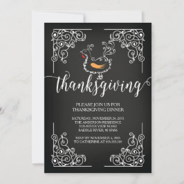 Invitation vintage Thanksgiving Diner Party