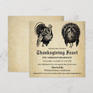 Invitation Vintage traditionnelle Turquie Thankesgiving