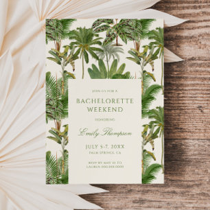 Invitation Vintage Tropical Palm Tree Motif Bachelorette