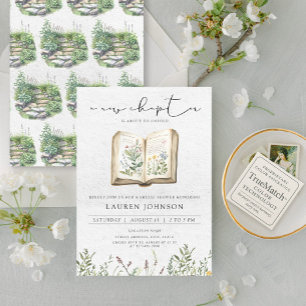 Invitation Vintage Un Nouveau Chapitre Fête des mariées Fleur