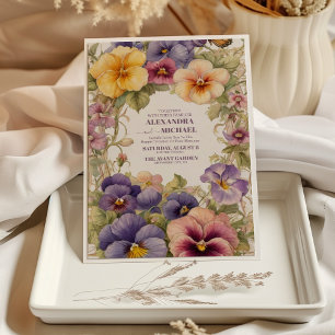 Invitation Vintage Vert et or Mariage Art Nouveau Mucha