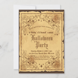 Invitation Vintage Victorian Gothic Witch Halloween Party