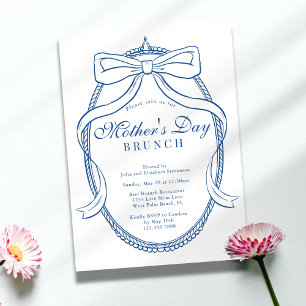 Invitation Vintage Victorien Baroque Chic Fête des Mères Brun