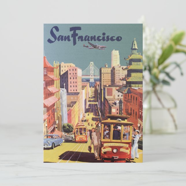 Invitation Vintage voyage San Francisco Changement d'adresse (Debout devant)