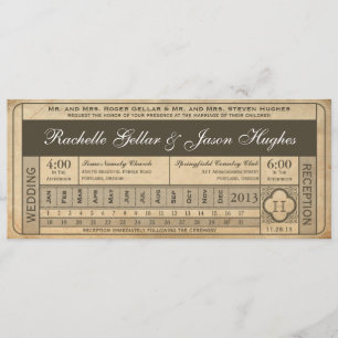Invitation Vintage Wedding Ticket III Punchout