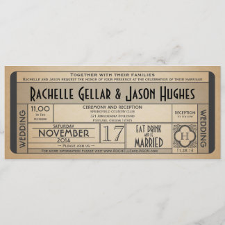 Invitation Vintage Wedding Ticket IV- 40's era 2.0