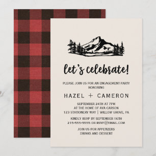 Invitation Vintage Wilderness   Plaid de Buffalo Célébrons