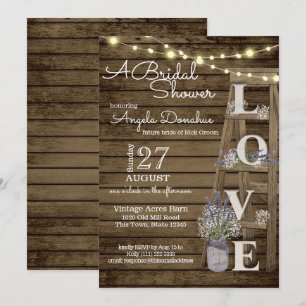 Invitation Vintage Wood Ladder