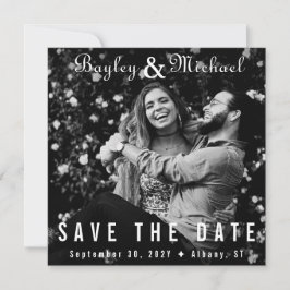 Invitation Vinyl Record Album Cover Photo Enregistrer la date