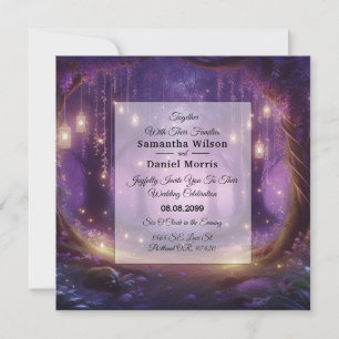 Invitation Violet à minuit Mariage de forêt enchantée