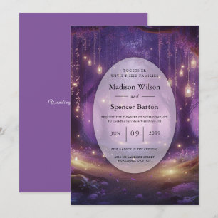 Invitation Violet à minuit Mariage de forêt enchantée