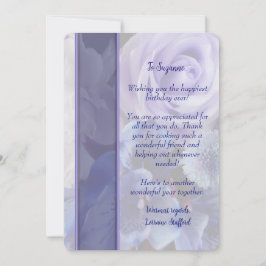 Invitation Violet Blue Rose Floral Birthday Card
