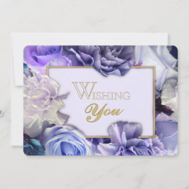 Invitation Violet Blue Rose Secret Gardens Birthday Card