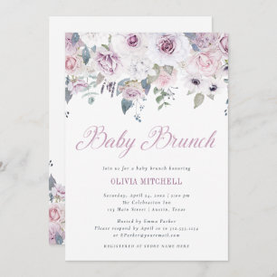 Invitation Violet   Brunch Floral Baby