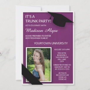 Invitation Violet College Trunk Party Photo