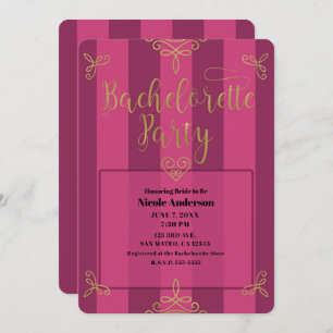 Invitation Violet et or moderne Glam Bachelorette