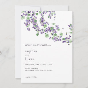 Invitation violet Faire-part de mariage de printem