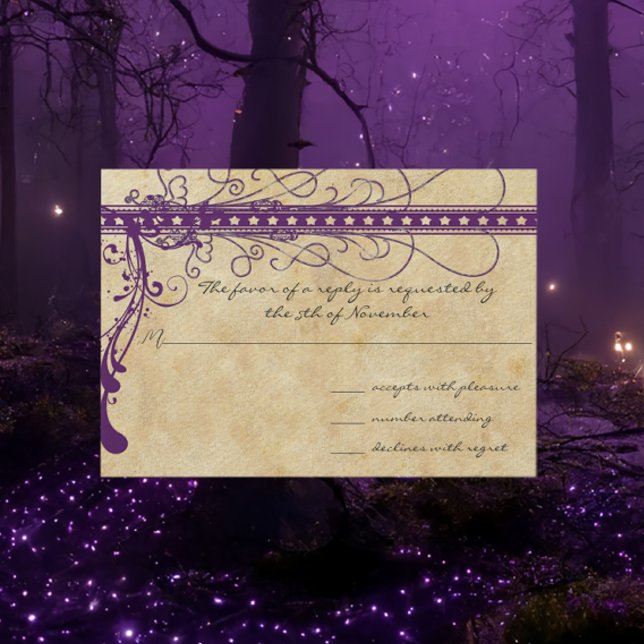 Invitation Violet Faux Parchemin Renaissance Médiévale  (Créateur téléchargé)