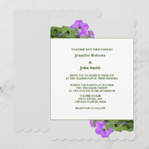 Invitation Violet Floral Sage Vert Violet gris mignon Mariage