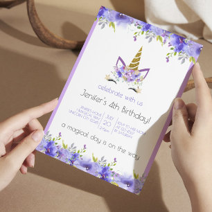 Invitation Violet Frais Décoration de fête d'anniversaire d