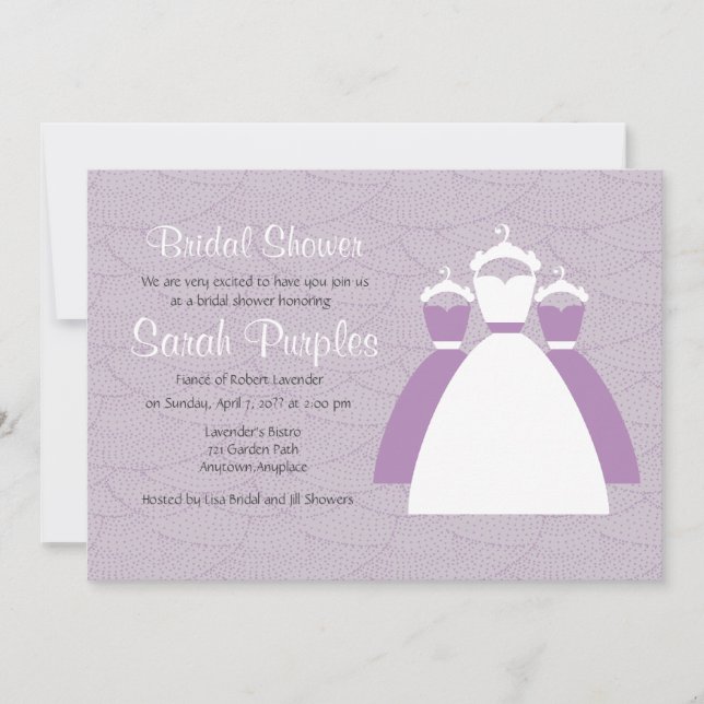 Invitation Violet Lilac violet Fête des mariées personnalisée (Devant)