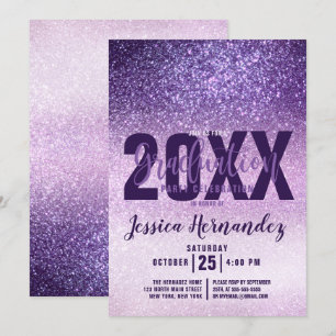 Invitation Violet Lilac violet triple Parties scintillant Gra