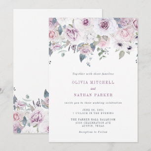 Invitation Violet   Mariage floral