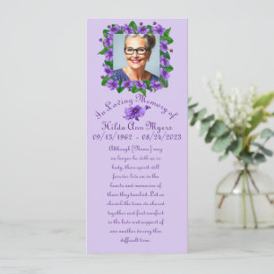 Invitation Violet Memories Memorial/Funeral Card