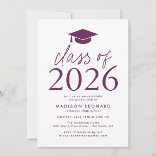Invitation Violet Modern Class of 2023 Graduation Party