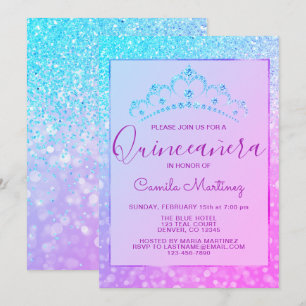 Invitation Violet - Parties scintillant Fille Bleue Éperche Q