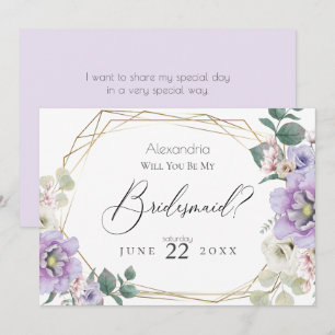 Invitation Violet Peony Flowers Serez-Vous Ma Femme D'Accueil