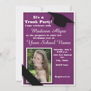 Invitation Violet Trunk College Party Photo