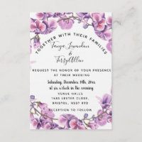 violet ultraviolet mariage floral INVITE CARD