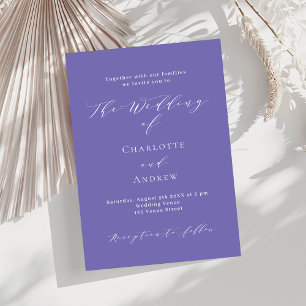 Invitation Violet violet blanc mariage de luxe