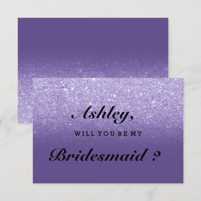 Invitation Violet violet parties scintillant ombre être ma fe (Devant / Derrière)
