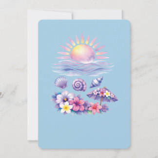 Invitation violet watercolor creative beach